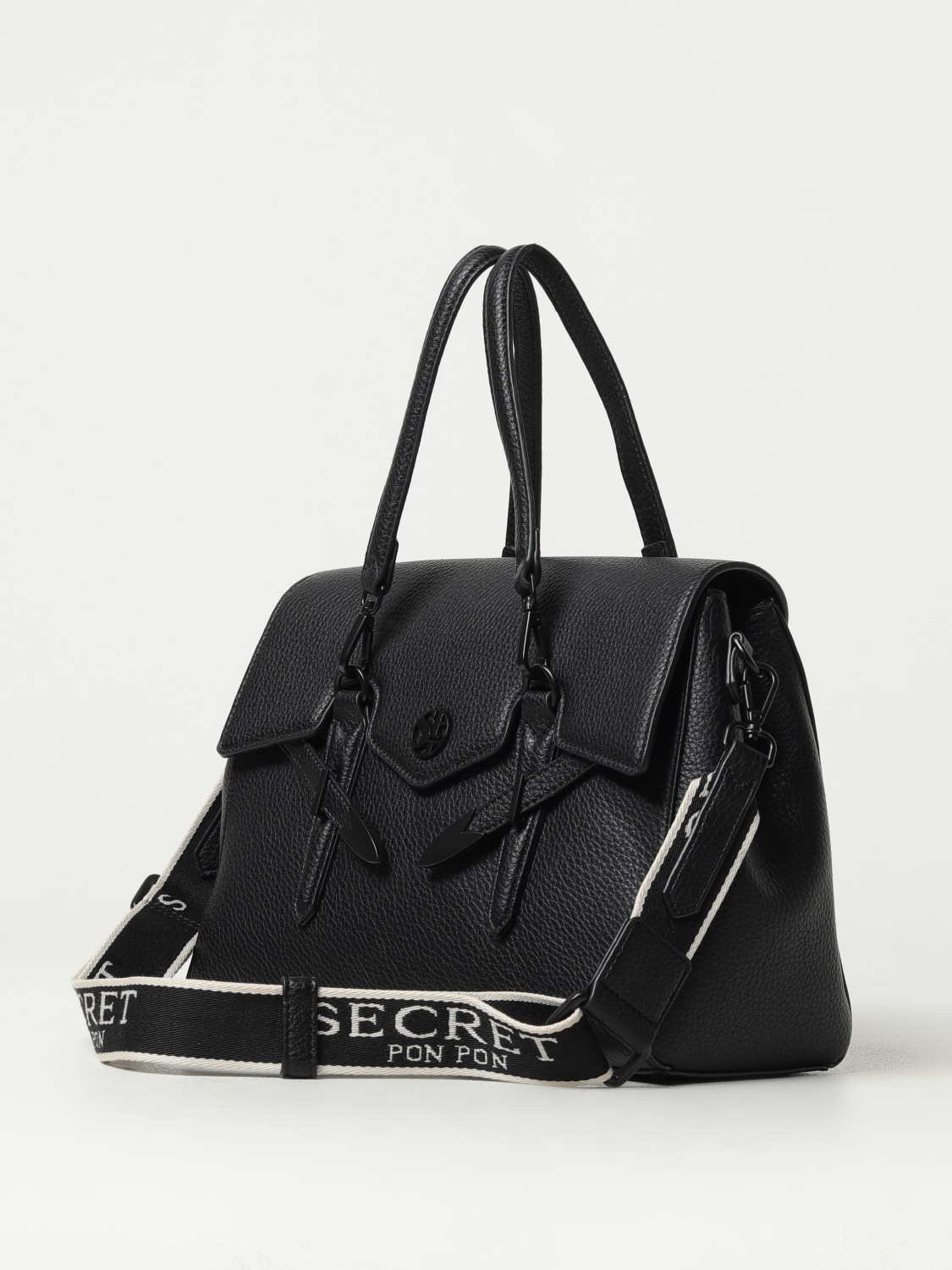 SECRET PON-PON HANDBAG: Shoulder bag woman Secret Pon-pon, Black - Img 3