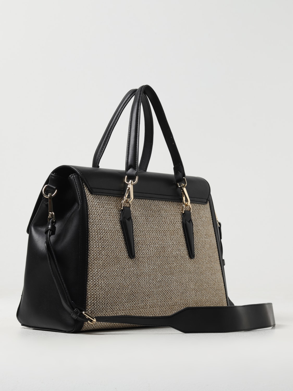 トートバッグ SECRET PON-PON Woman Tote bags Black QUINY STRAW LARGE BLACK SECRET PON-PON: Shoulder bag woman - Black | Secret Pon-Pon
