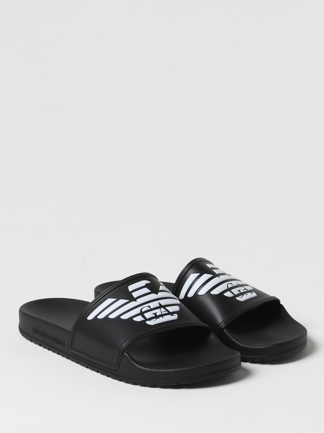 EMPORIO ARMANI SWIMWEAR SANDALI: Sliders Emporio Armani Swimwear in gomma , Nero - Img 2