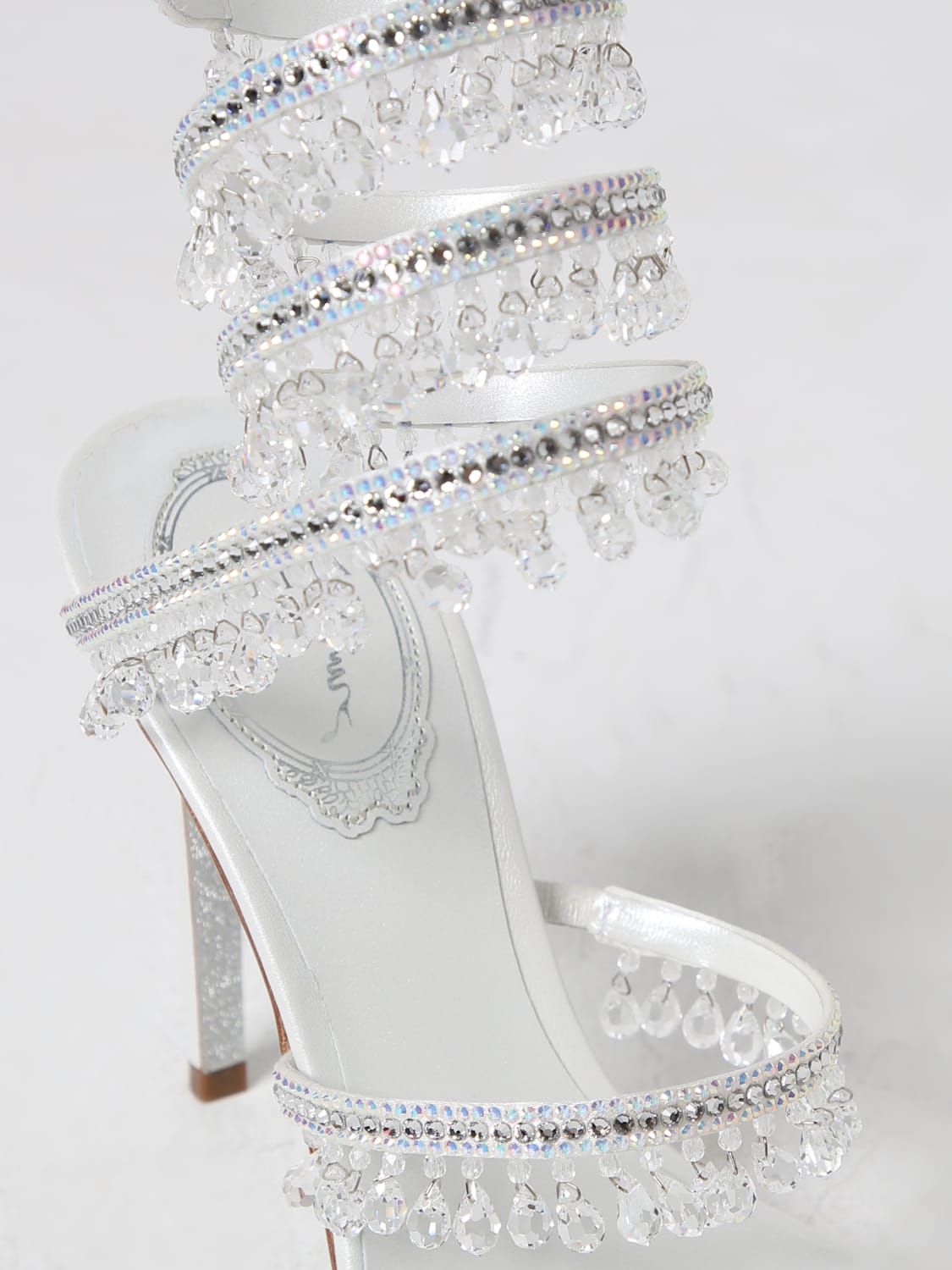 RENE CAOVILLA: Shoes woman - Silver | Rene Caovilla heeled sandals ...