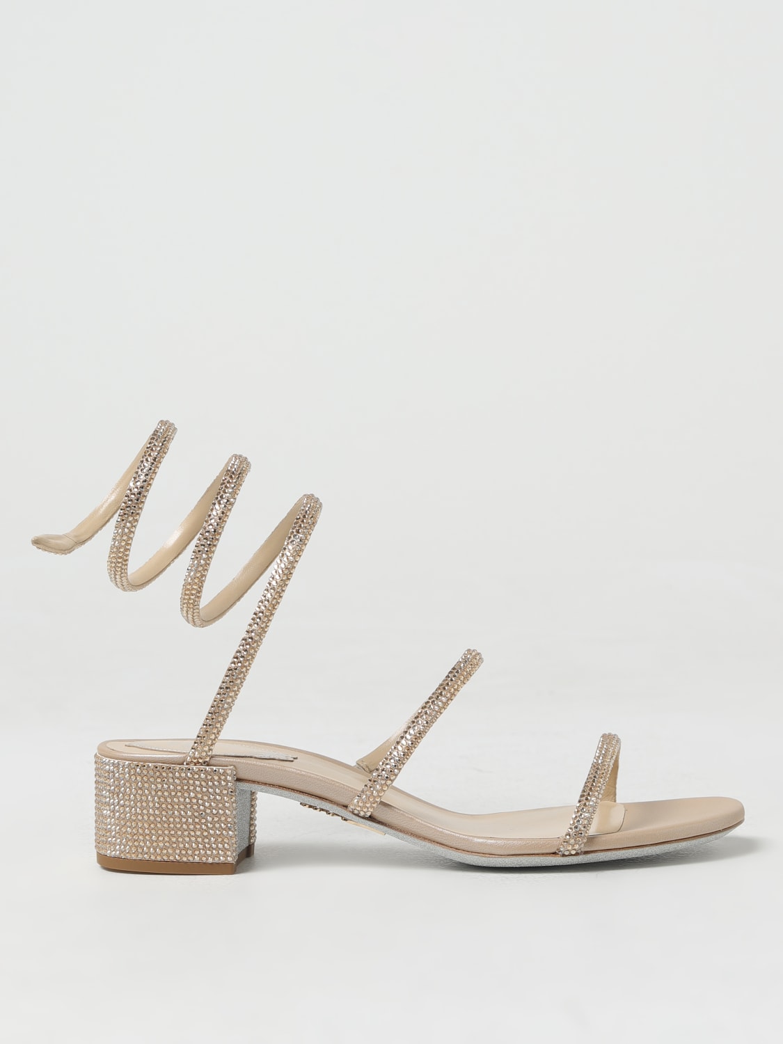 RENE CAOVILLA FLAT SANDALS: Shoes woman Rene Caovilla, Nude - Img 1