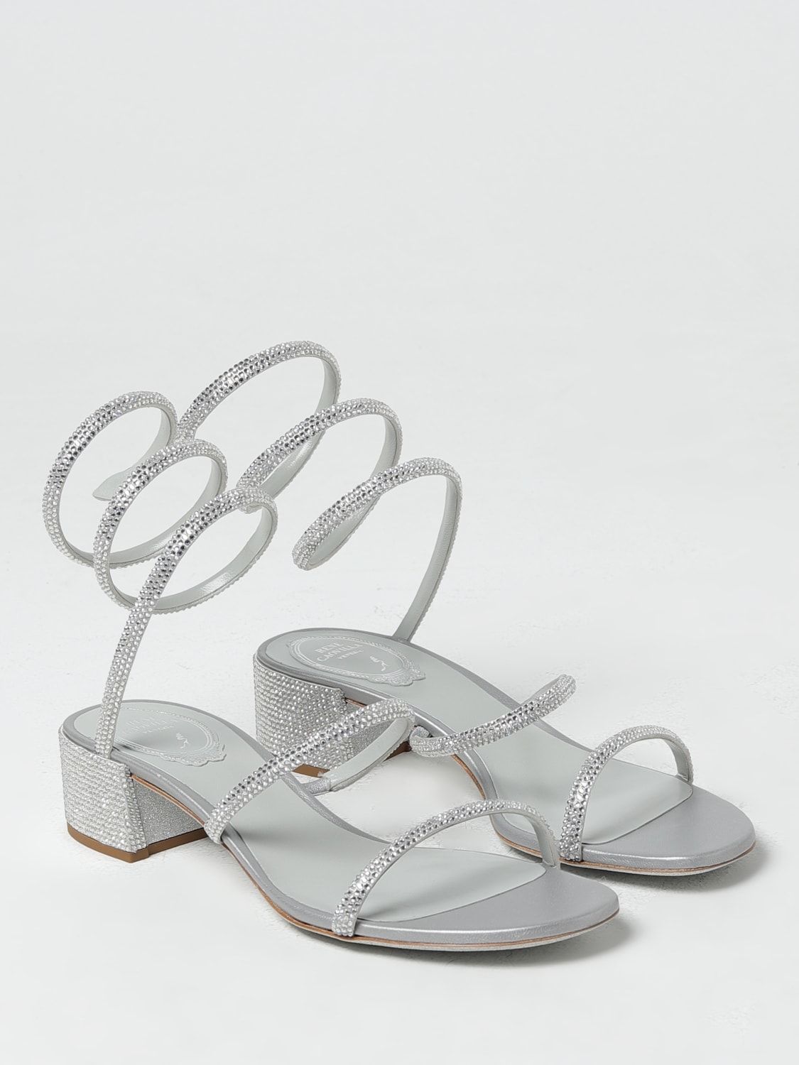 RENE CAOVILLA HEELED SANDALS: Shoes woman Rene Caovilla, Silver - Img 2