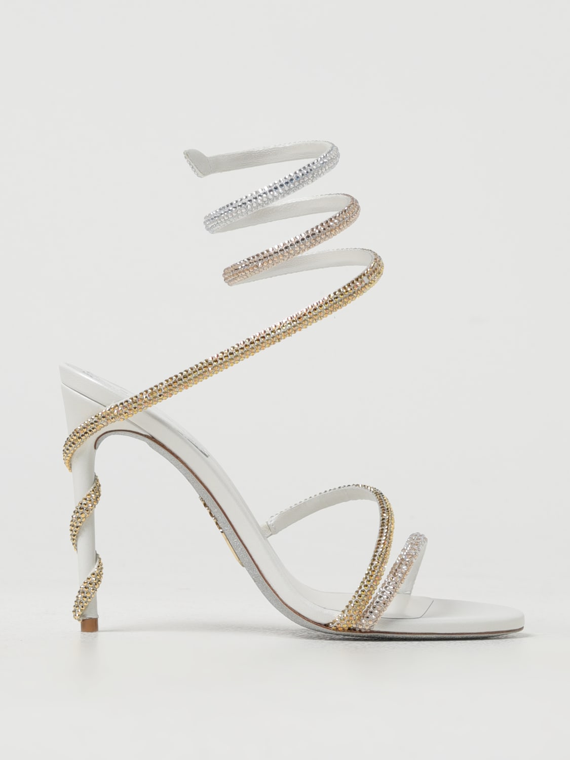 RENE CAOVILLA HEELED SANDALS: Shoes woman Rene Caovilla, Champagne - Img 1