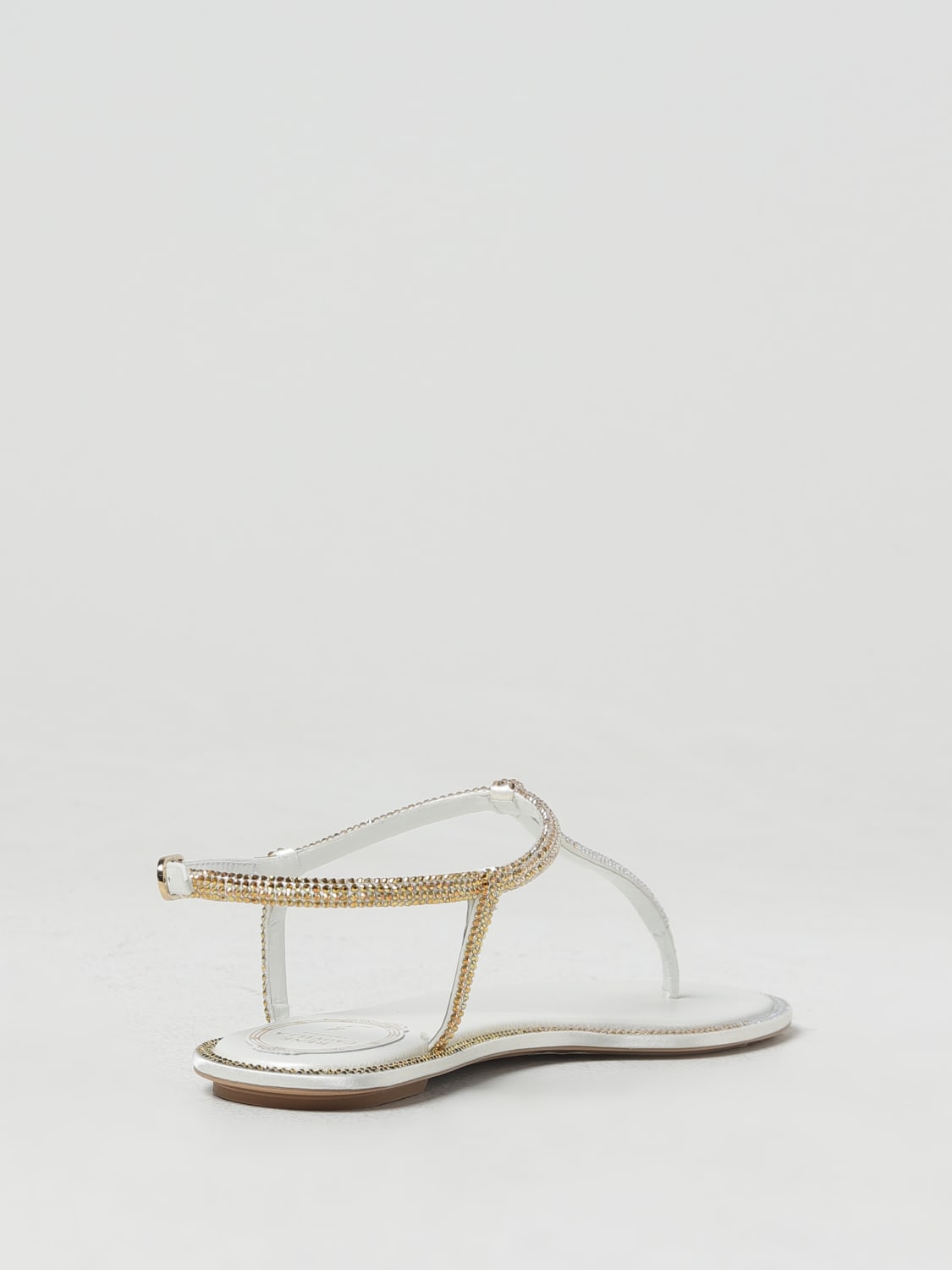 RENE CAOVILLA FLAT SANDALS: Shoes woman Rene Caovilla, Champagne - Img 3