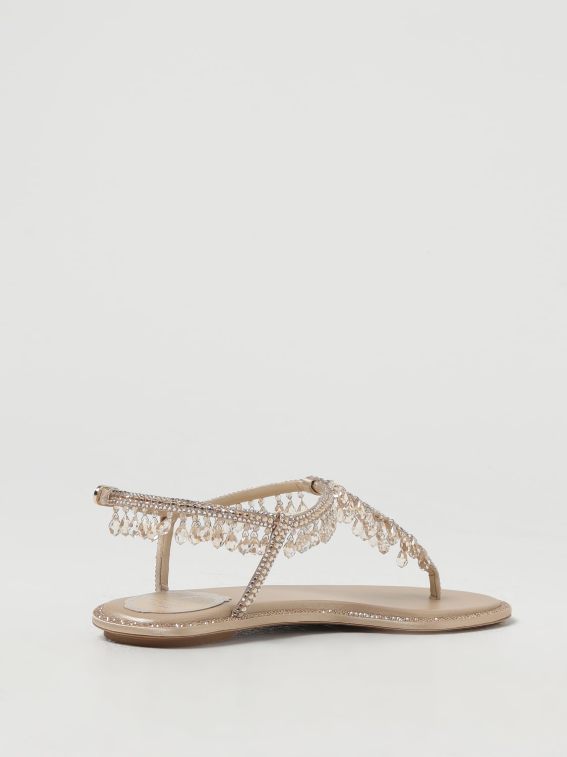 RENE CAOVILLA FLAT SANDALS: Shoes woman Rene Caovilla, Beige - Img 3