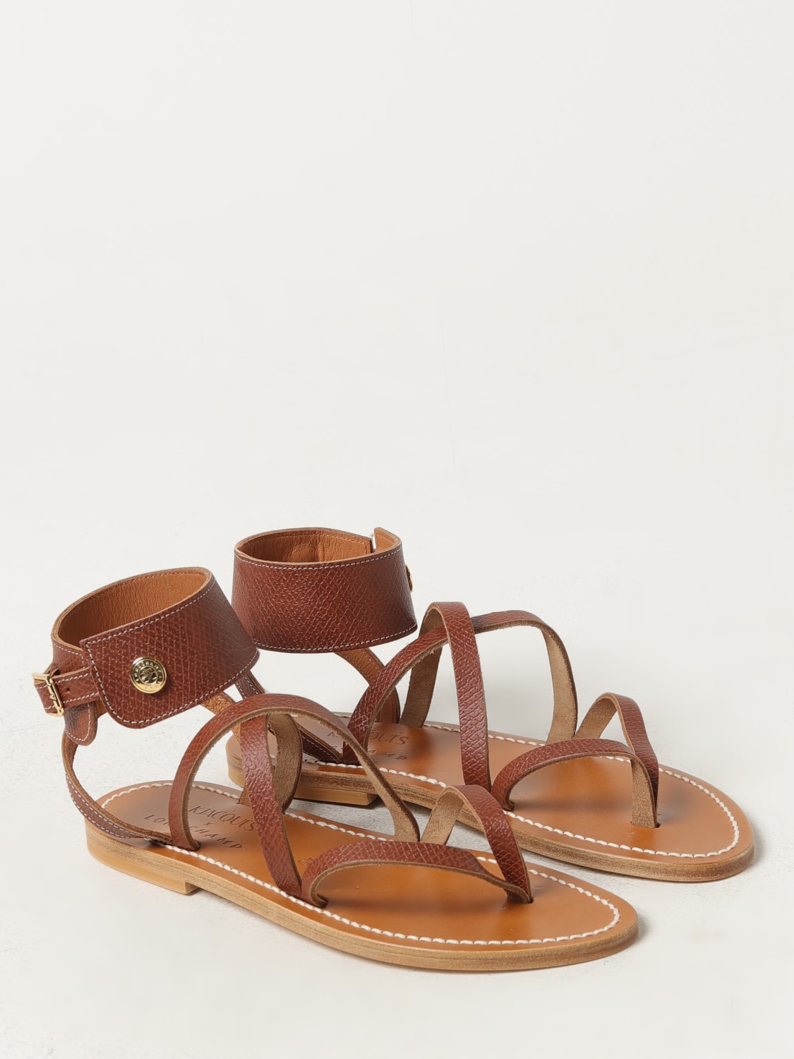 LONGCHAMP FLAT SANDALS: Shoes woman Longchamp, Brown - Img 2