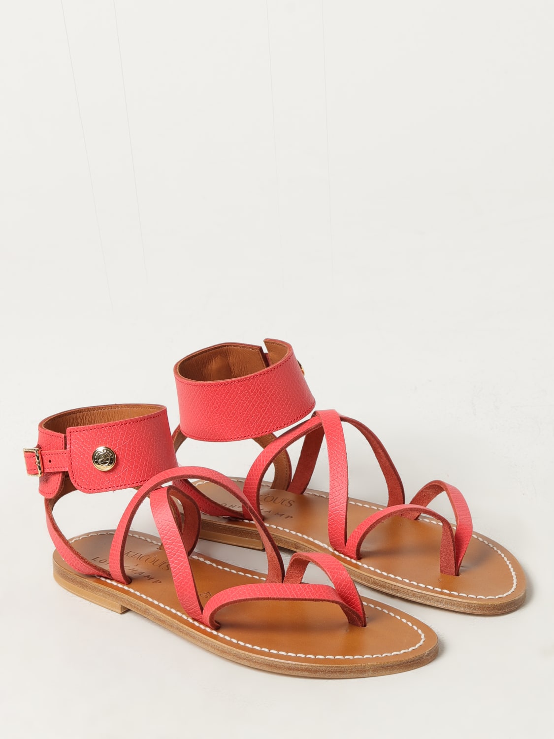 LONGCHAMP FLAT SANDALS: Shoes woman Longchamp, Strawberry - Img 2