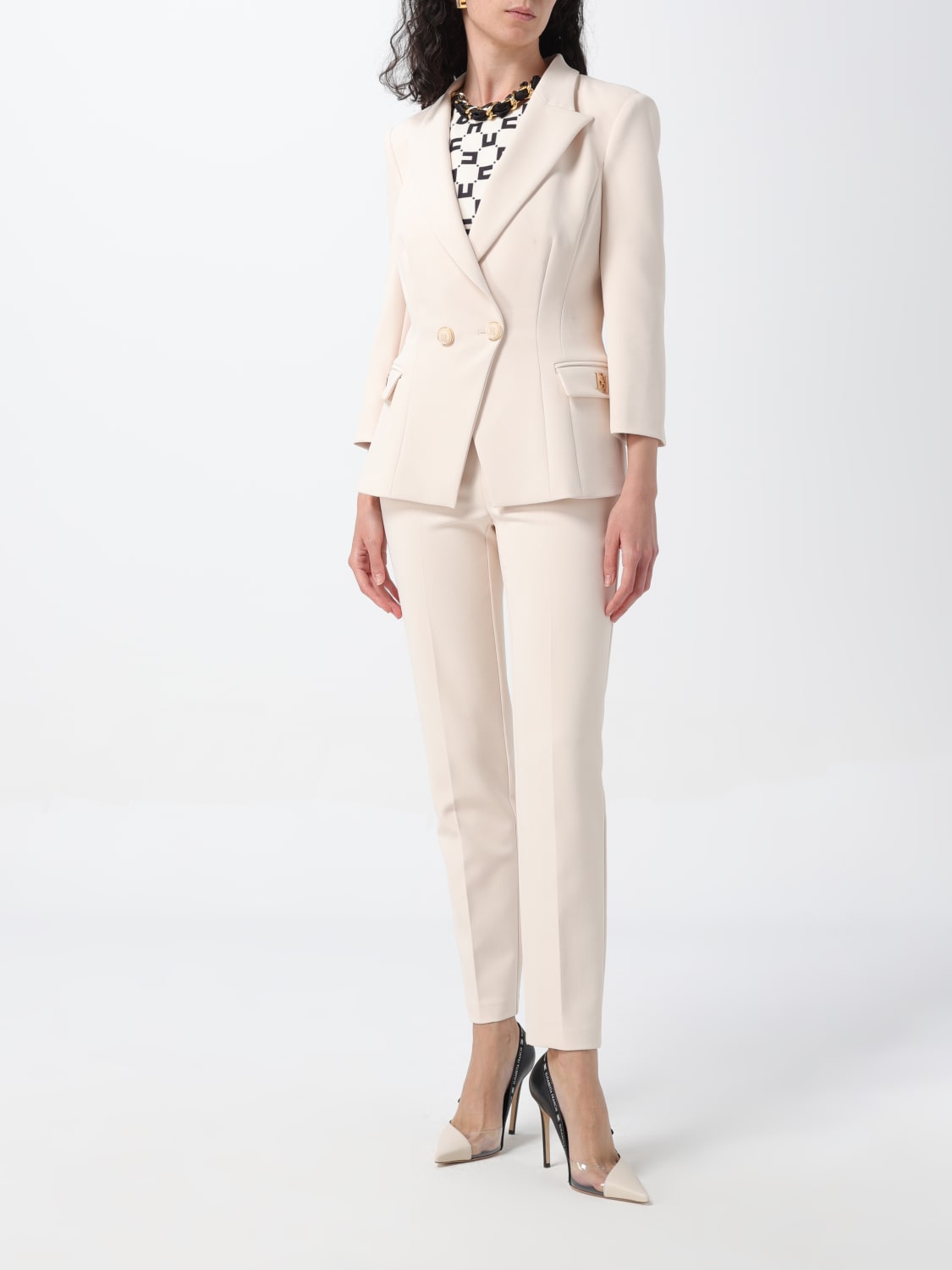 ELISABETTA FRANCHI PANTS: Pants woman Elisabetta Franchi, White - Img 2