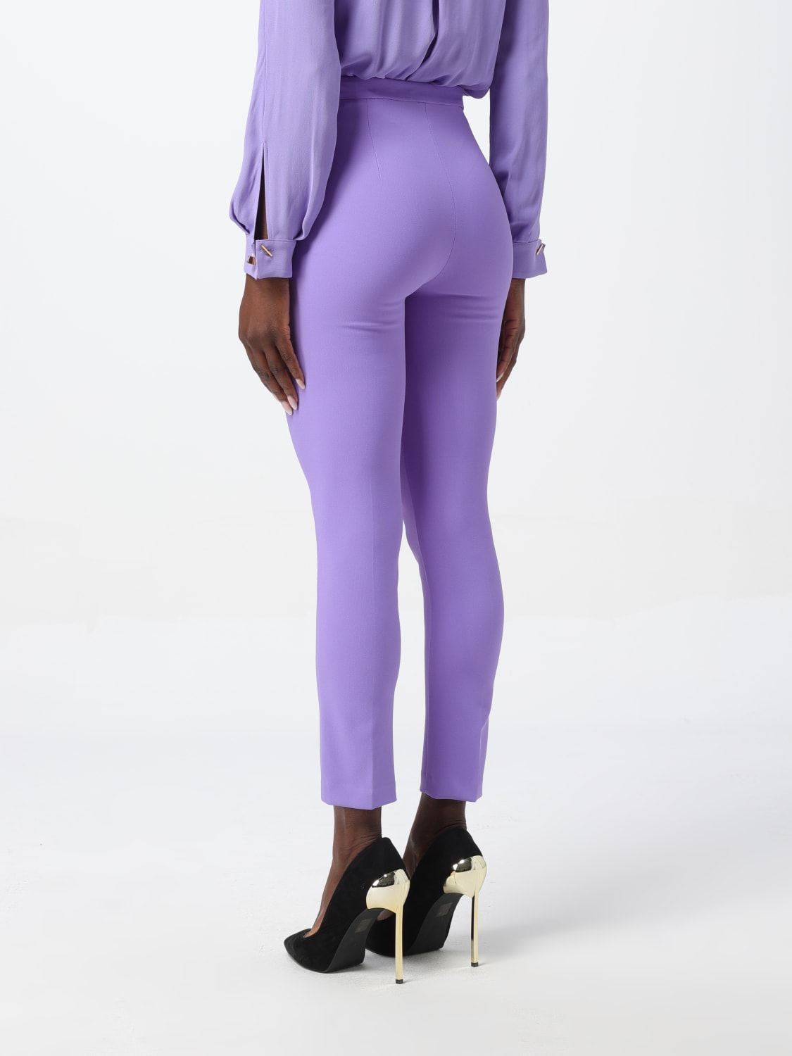 パンツ ELISABETTA FRANCHI Woman Pants Violet PA028 AS6 Elisabetta Franchi Outlet: Pants woman - Violet | Elisabetta