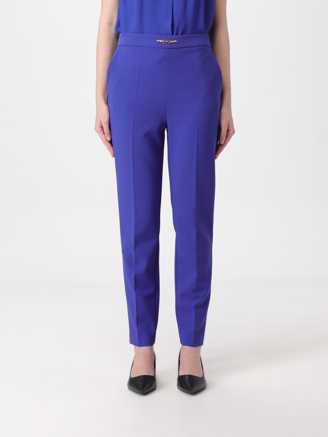 ELISABETTA FRANCHI PANTALON: Pantalon femme Elisabetta Franchi, Bleu - Img 1