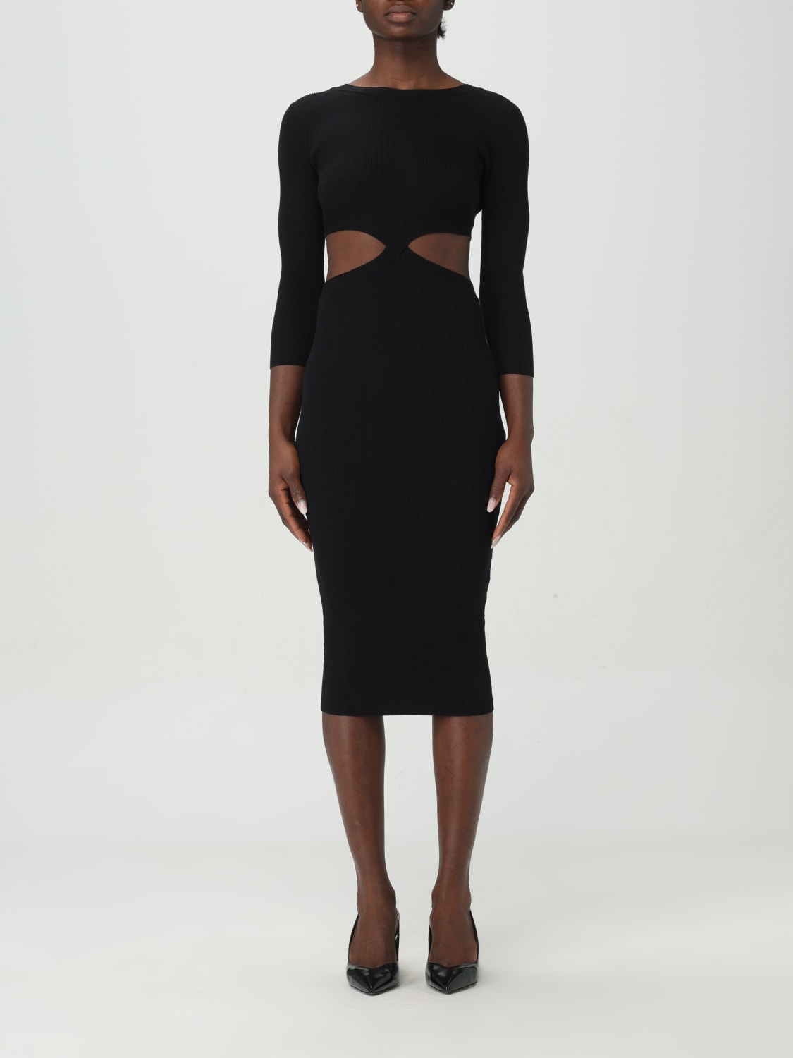 ELISABETTA FRANCHI: Abito cut-out - Nero | Abito Elisabetta