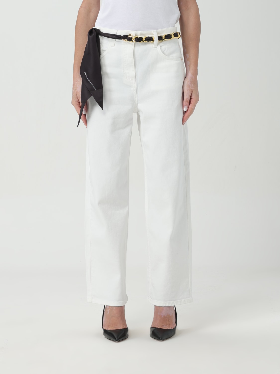 ELISABETTA FRANCHI PANTS: Pants woman Elisabetta Franchi, White - Img 1