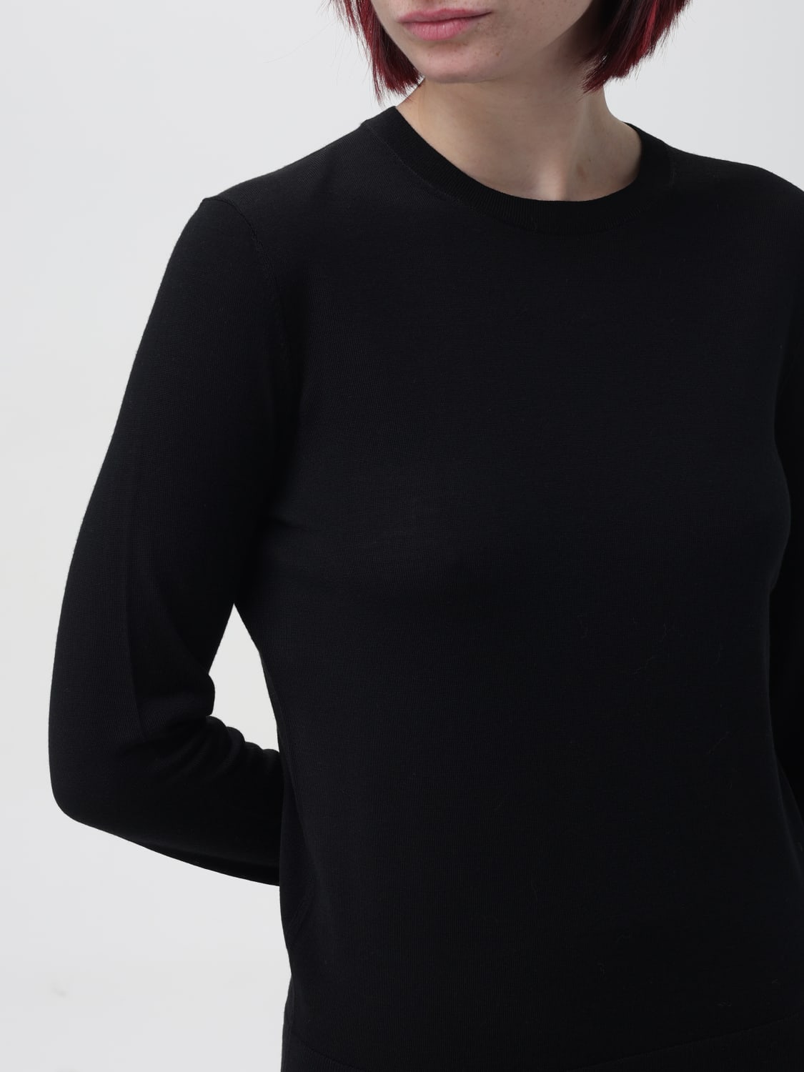 THEORY MAGLIA: Maglia basic Theory in misto lana , Nero - Img 3