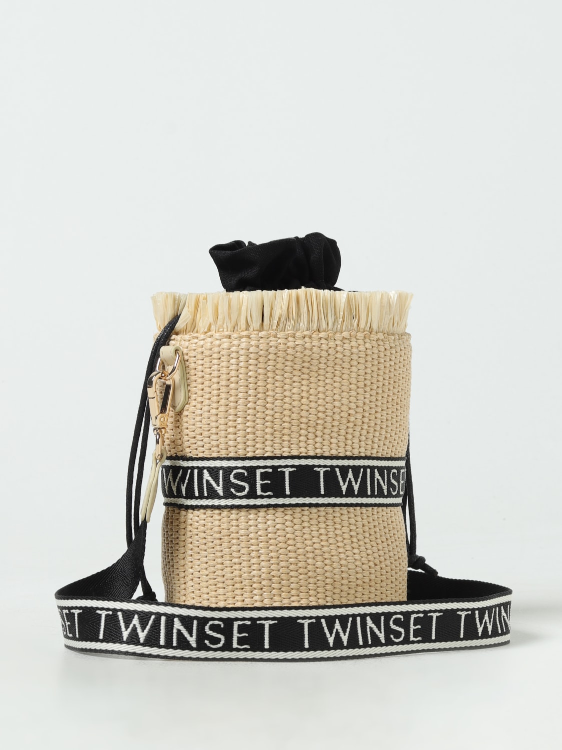 TWINSET BORSA MINI: Borsa Twinset in rafia con tracolla, Naturale - Img 2