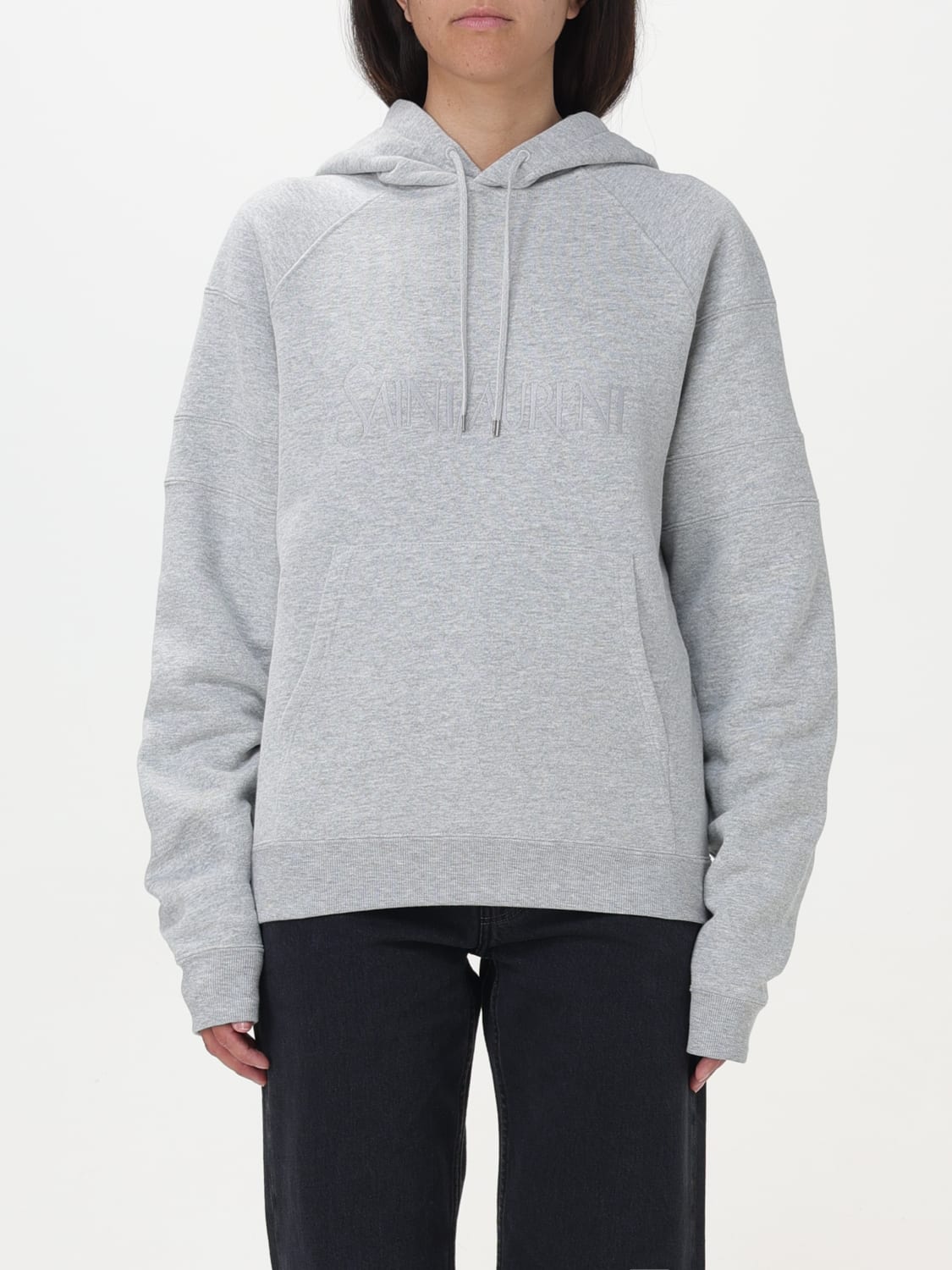 SAINT LAURENT SWEATSHIRT: Sweatshirt woman Saint Laurent, Grey - Img 1