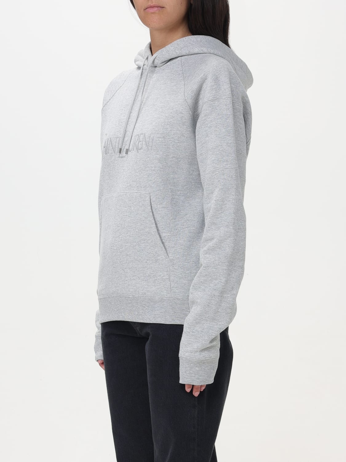 SAINT LAURENT SWEATSHIRT: Sweatshirt woman Saint Laurent, Grey - Img 4