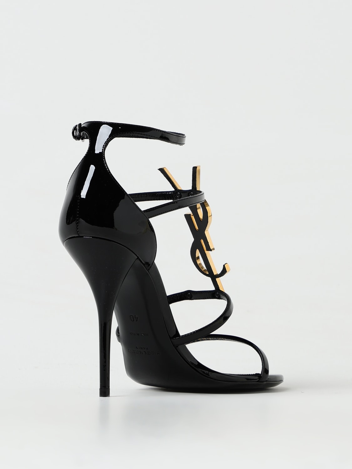 SAINT LAURENT Shoes woman Black Saint Laurent heeled sandals 6301091TVKK online at GIGLIO.COM