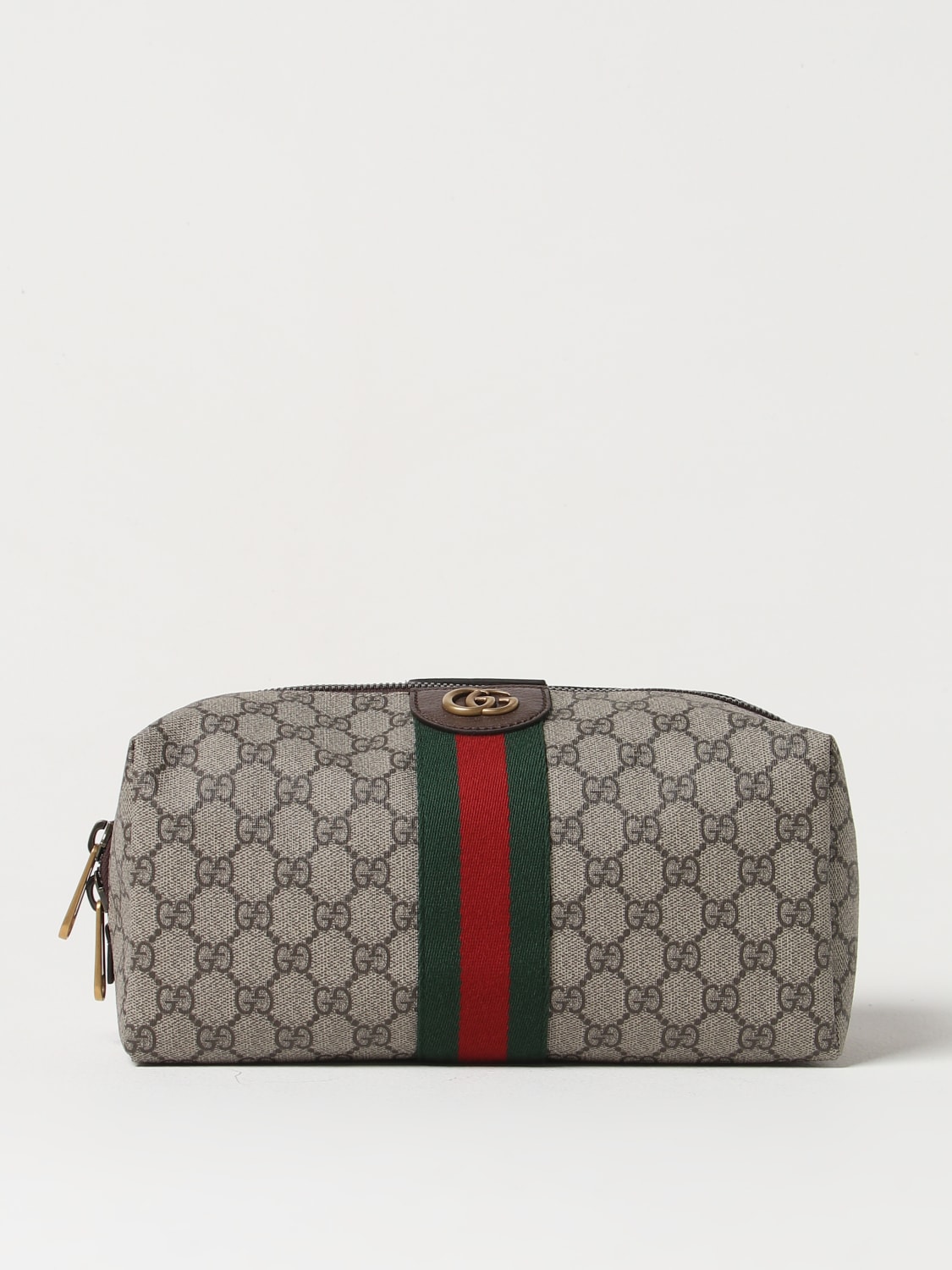 GUCCI BEAUTYCASE: Beauty case Gucci in tessuto GG Supreme, Beige - Img 1