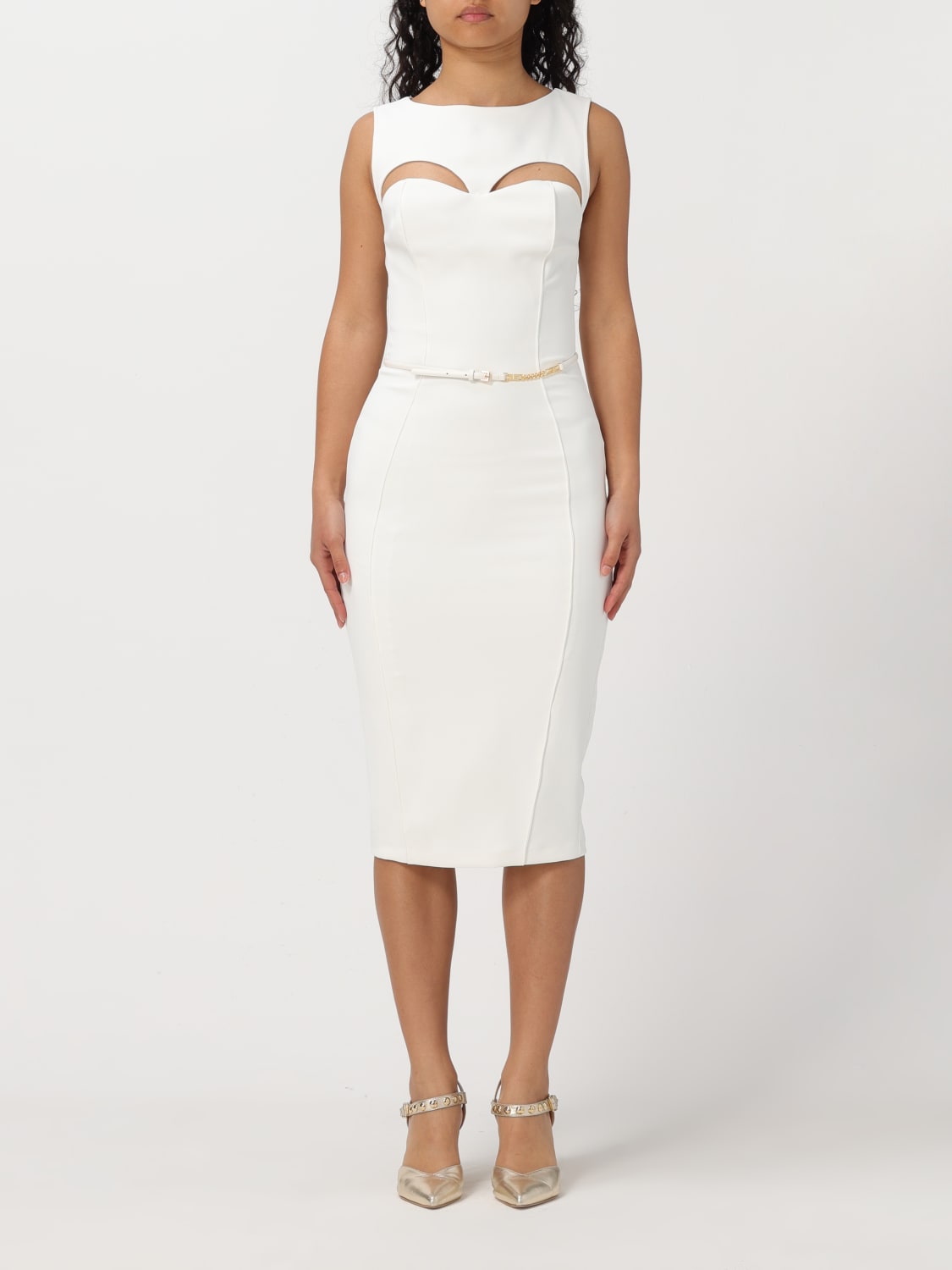 ELISABETTA FRANCHI DRESS: Dress woman Elisabetta Franchi, Yellow Cream - Img 1