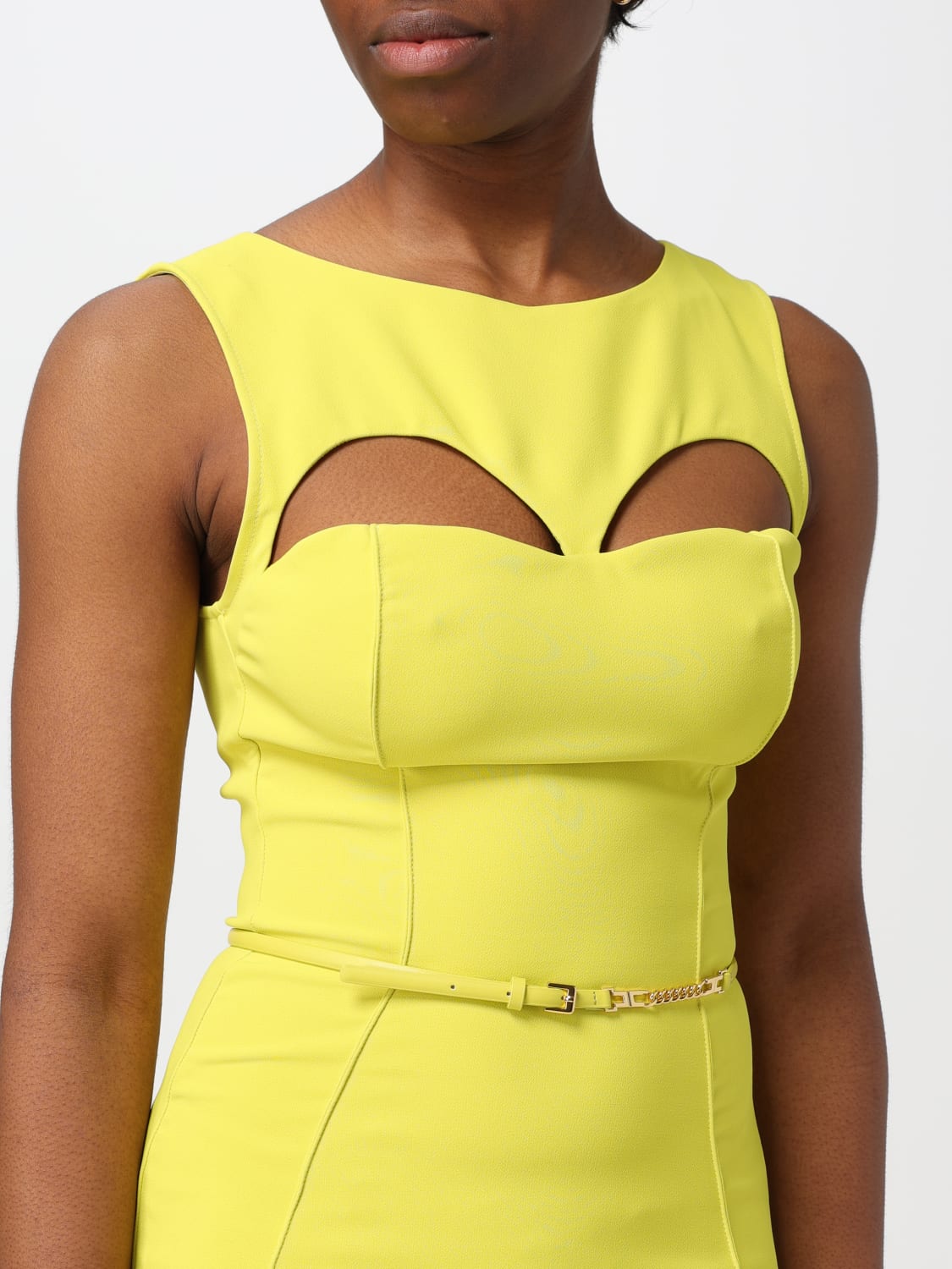 ELISABETTA FRANCHI: Dress woman - Lime | Elisabetta Franchi