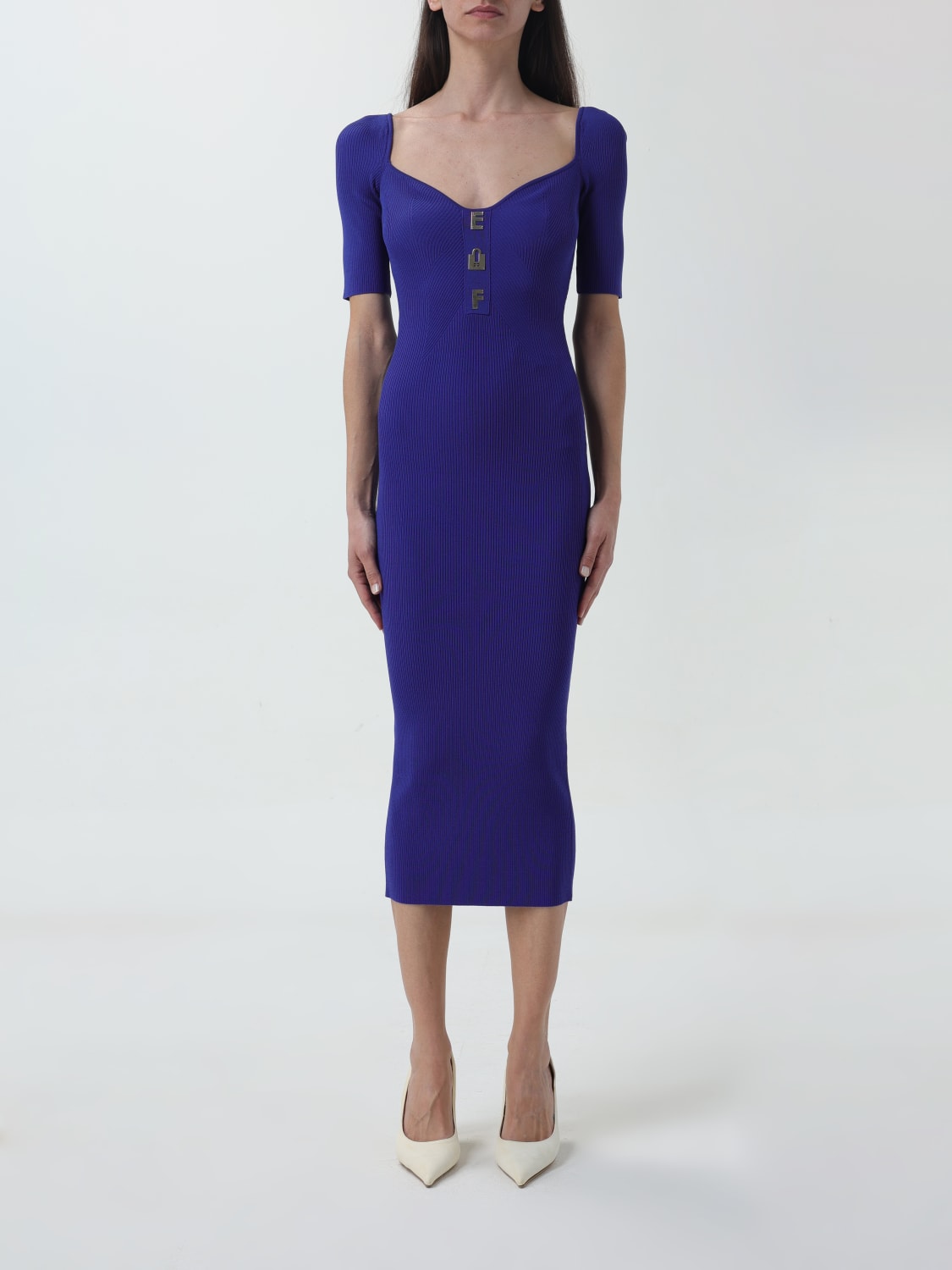 ELISABETTA FRANCHI DRESS: Dress woman Elisabetta Franchi, Indigo - Img 1