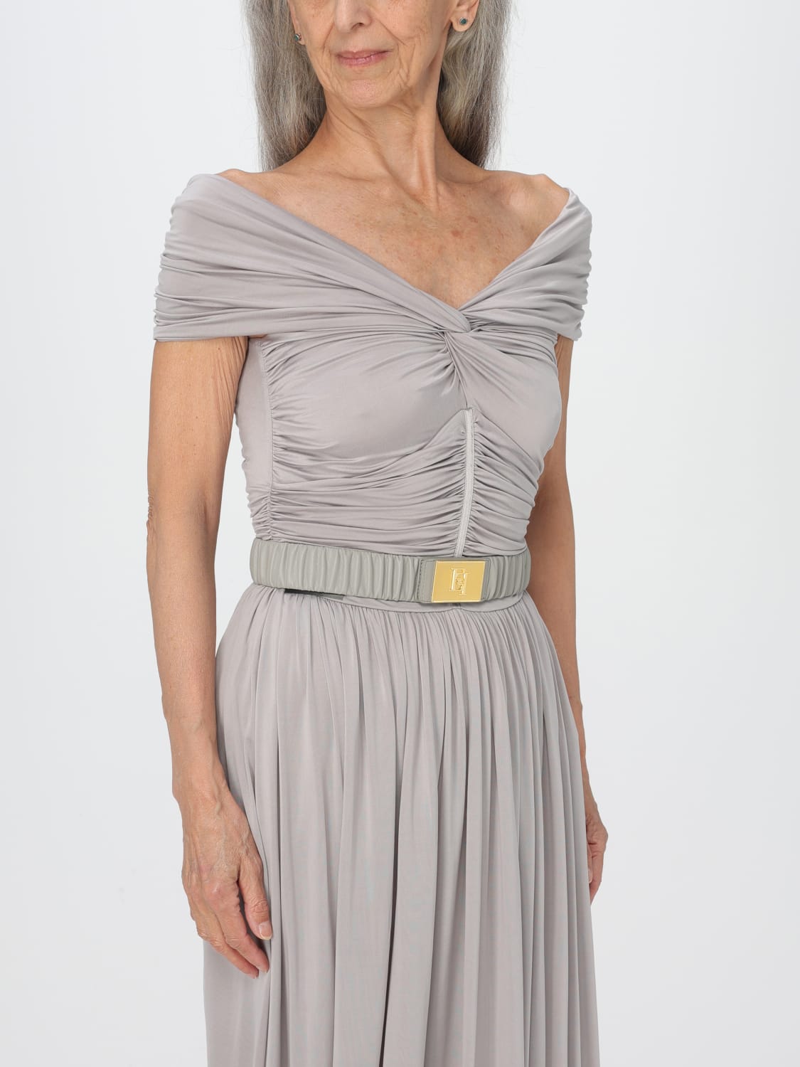 ELISABETTA FRANCHI DRESS: Dress woman Elisabetta Franchi, Pearl - Img 4