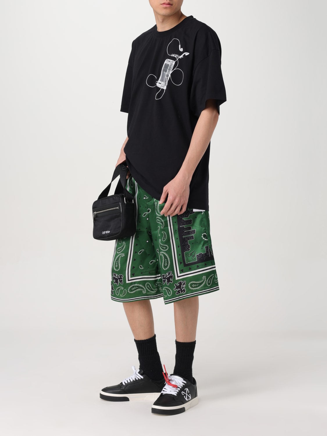 OFF-WHITE SHORT: Short homme Off-white, Vert - Img 2