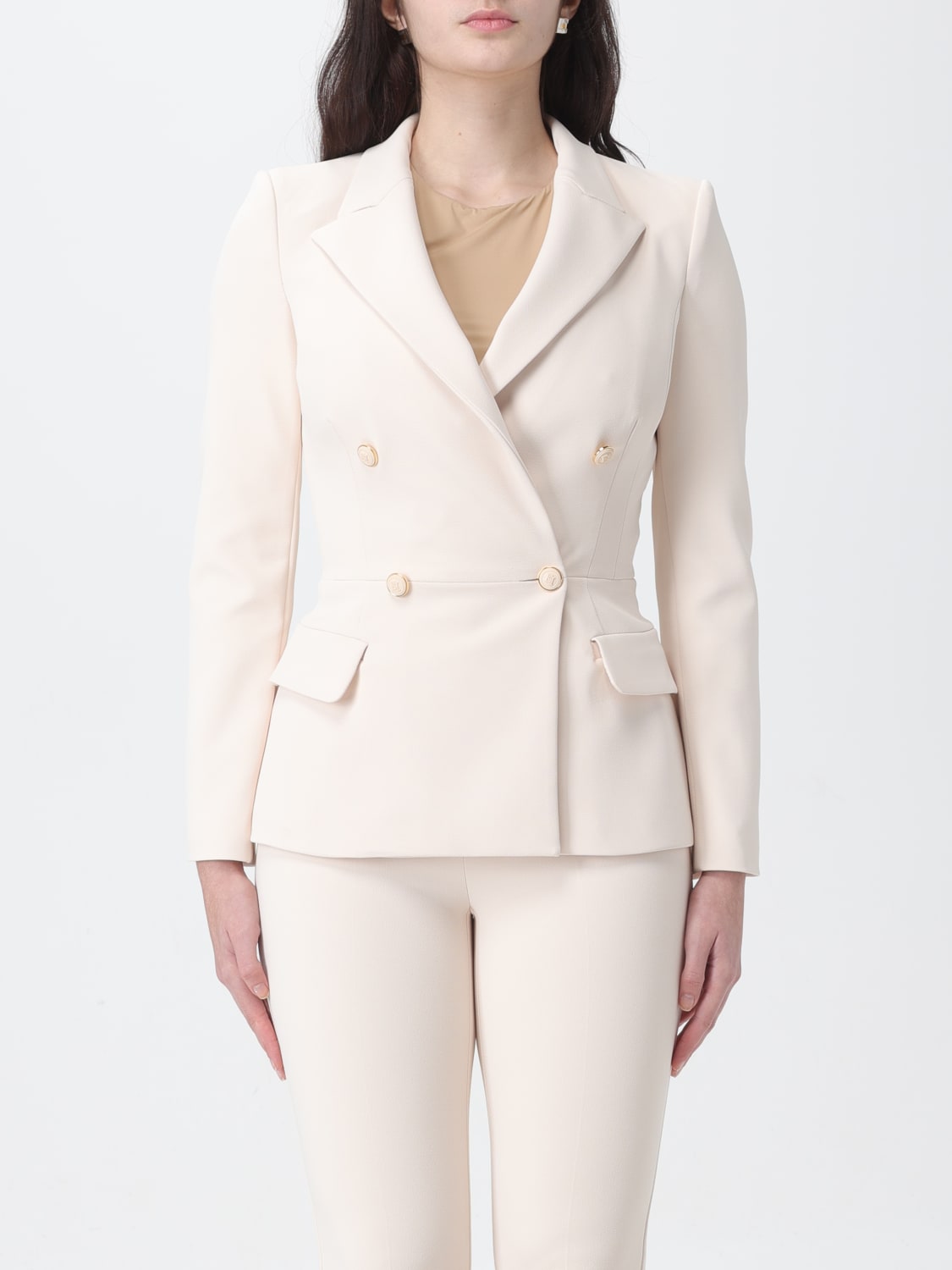 ELISABETTA FRANCHI BLAZER: Blazer femme Elisabetta Franchi, Beurre - Img 1