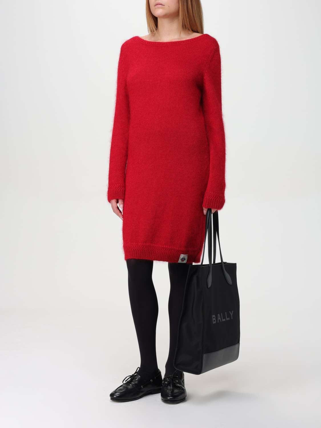 BALLY ABITO: Abito in maglia di seta e mohair Bally, Rosso - Img 2