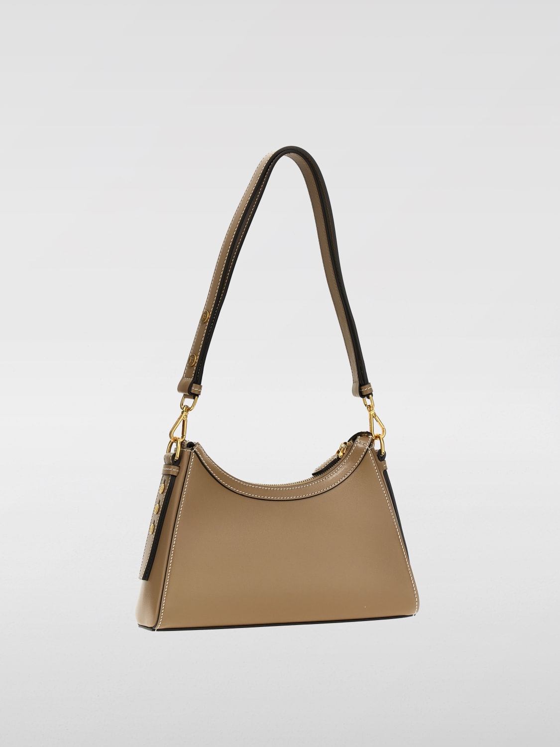 BALMAIN BORSA A SPALLA: Borsa B-Buzz Balmain in pelle , Grigio - Img 2