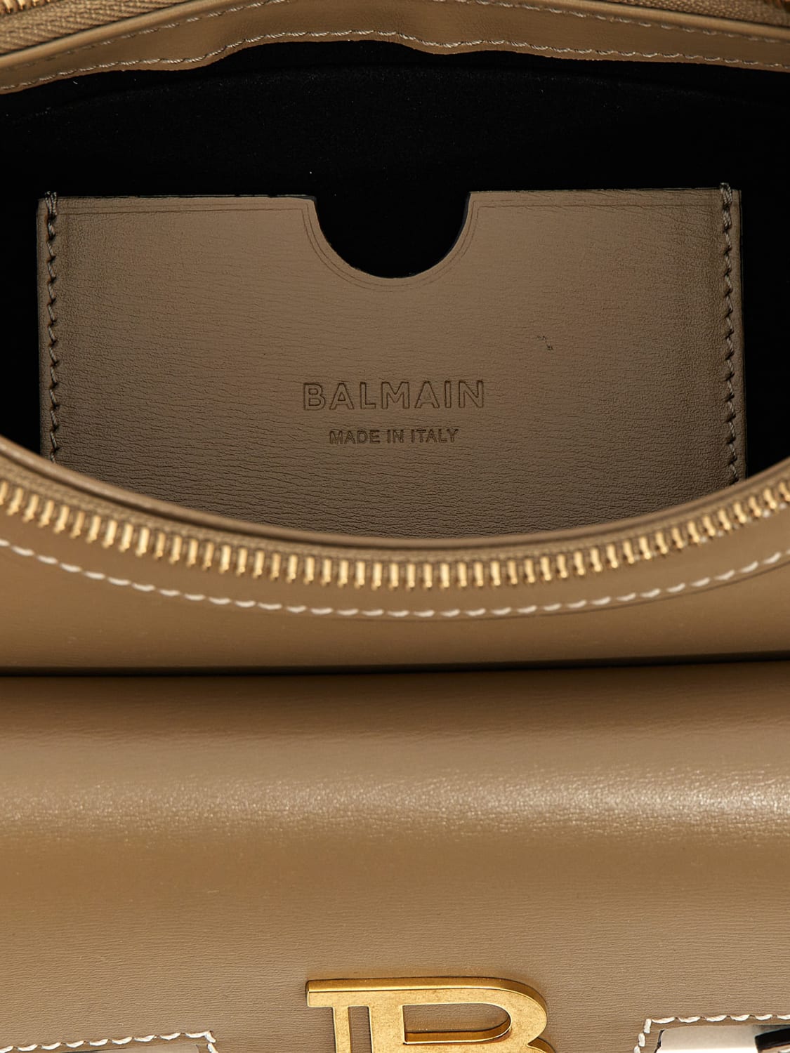 BALMAIN BORSA A SPALLA: Borsa B-Buzz Balmain in pelle , Grigio - Img 4