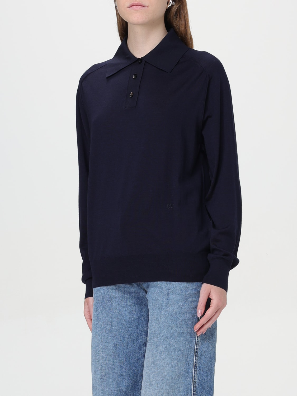 BOTTEGA VENETA POLO SHIRT: Sweater woman Bottega Veneta, Navy - Img 3