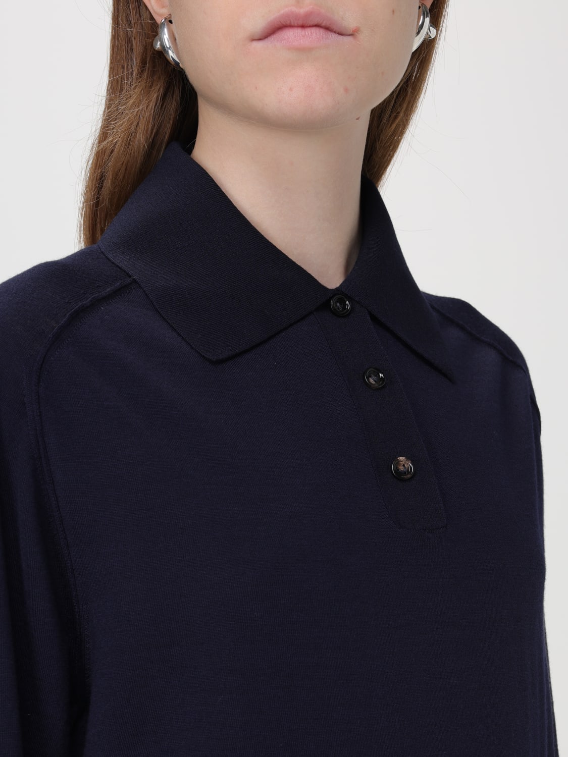 BOTTEGA VENETA POLO SHIRT: Sweater woman Bottega Veneta, Navy - Img 4