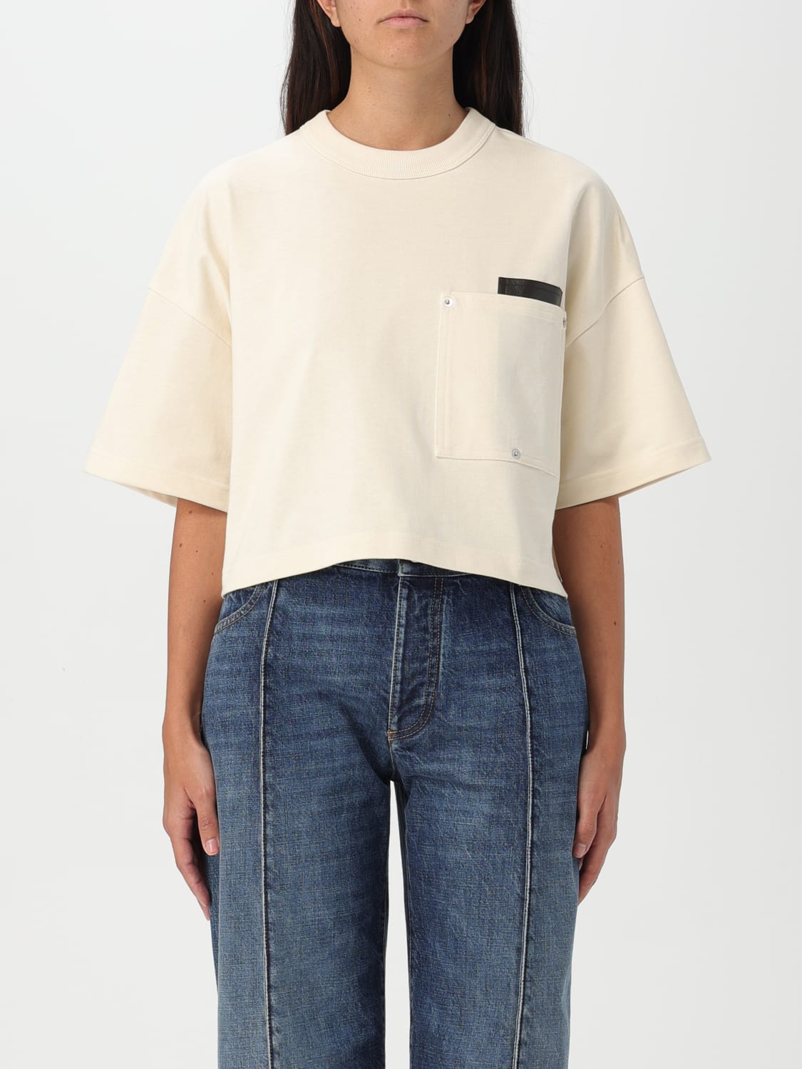 Giglio T-shirt crop con toppa Bottega Veneta