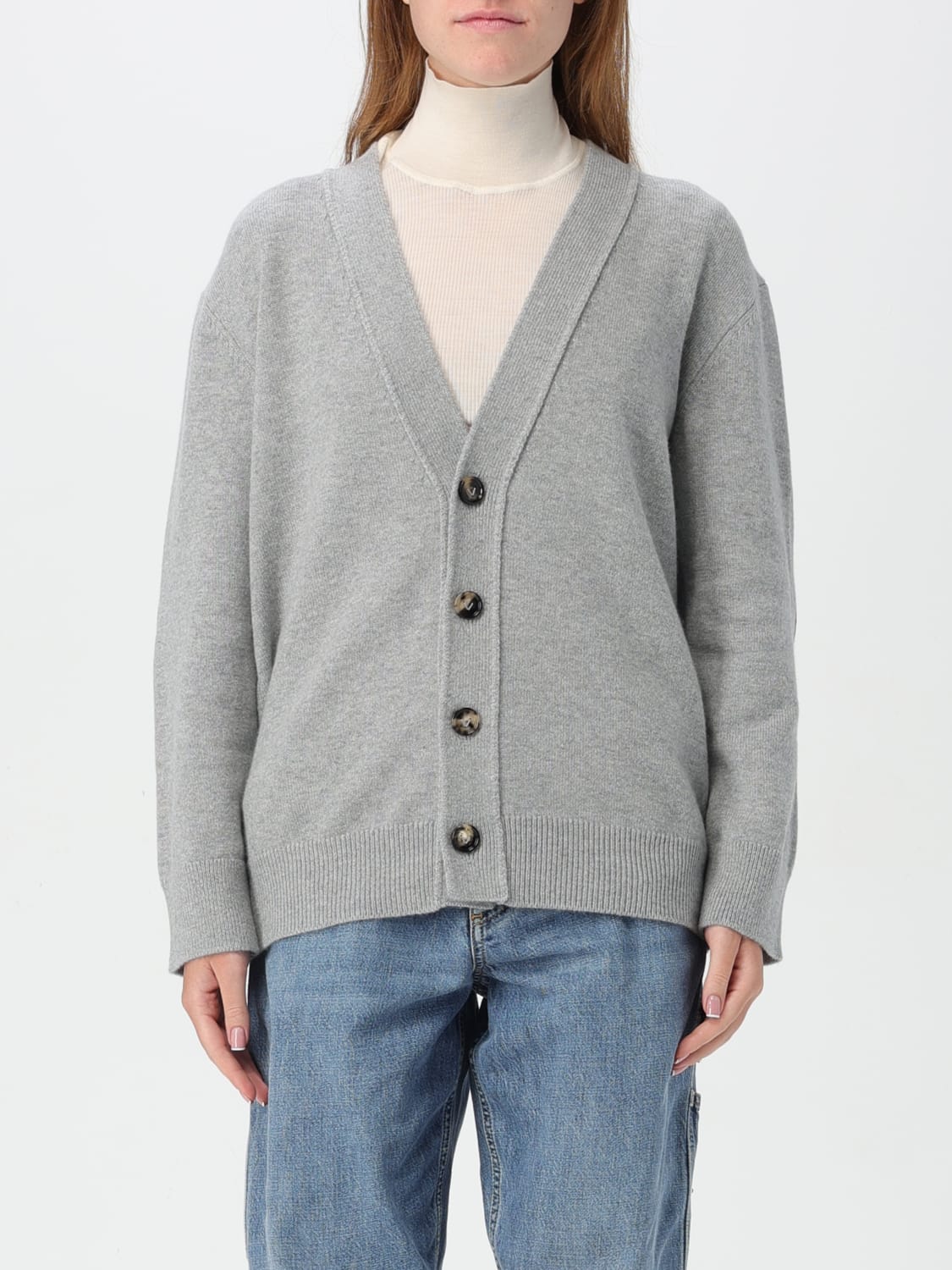 BOTTEGA VENETA CARDIGAN: Sweater woman Bottega Veneta, Grey - Img 1