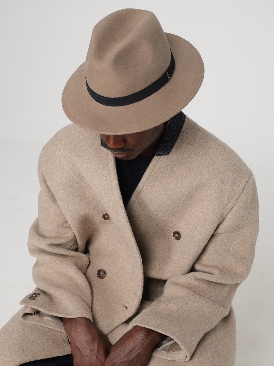 Borsalino ベージュ フェドーラハット