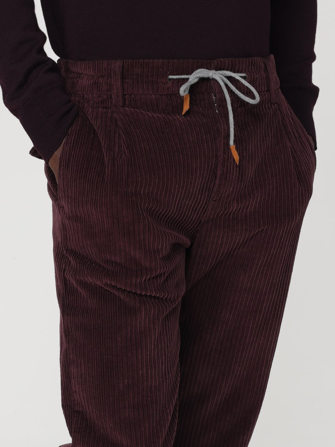 ELEVENTY PANTS: Pants men Eleventy, Burgundy - Img 4