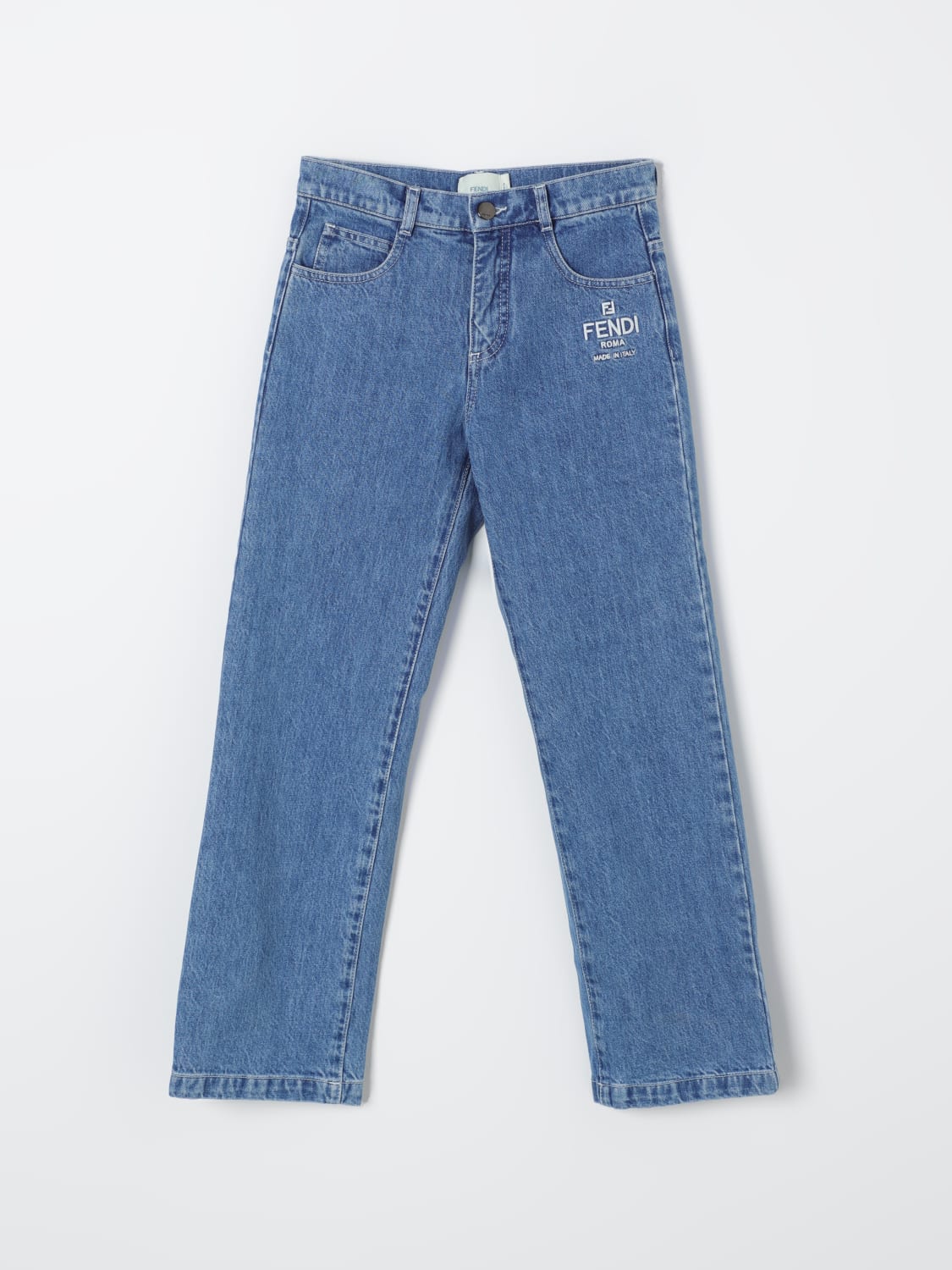 FENDI JEANS: Jeans straight Fendi Kids, Denim - Img 1