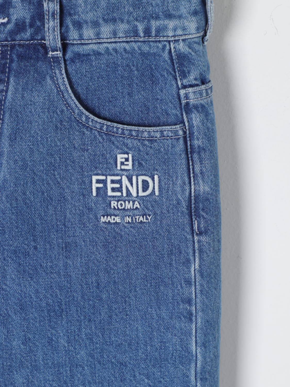 FENDI JEANS: Jeans straight Fendi Kids, Denim - Img 3