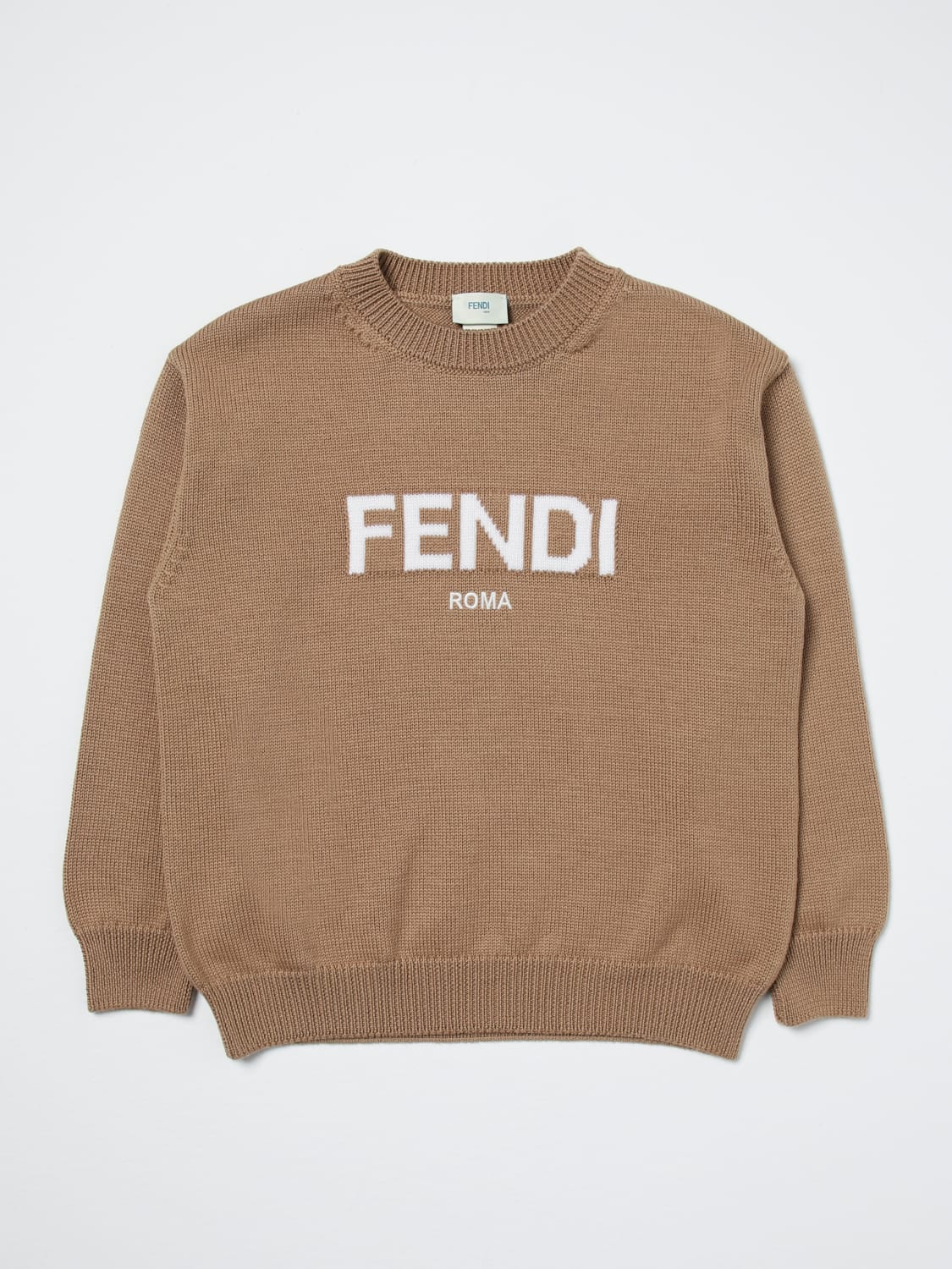 FENDI SWEATER: Sweater kids Fendi Kids, Beige - Img 1