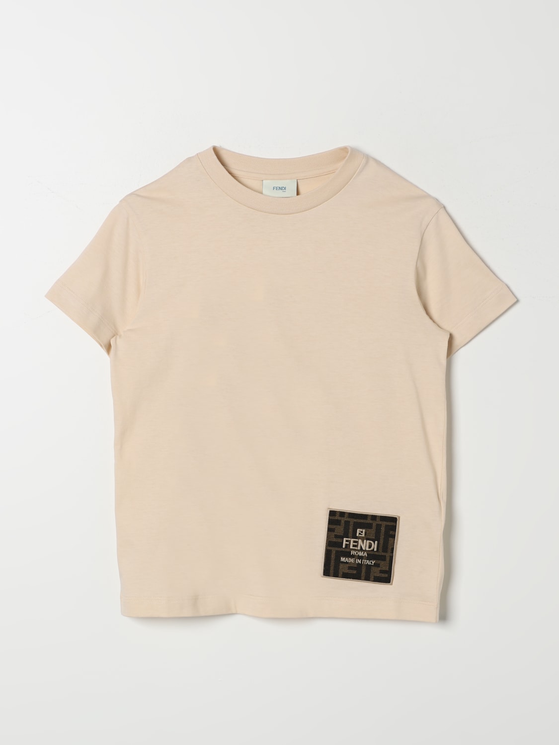 FENDI T-SHIRT: T-shirt kids Fendi Kids, Beige - Img 1