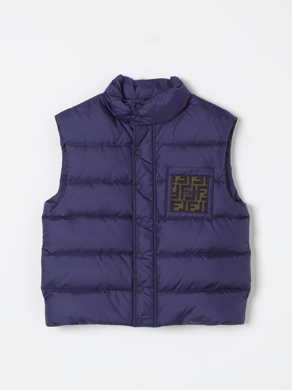 FENDI GILET: Veste enfant Fendi Kids, Bleu - Img 1