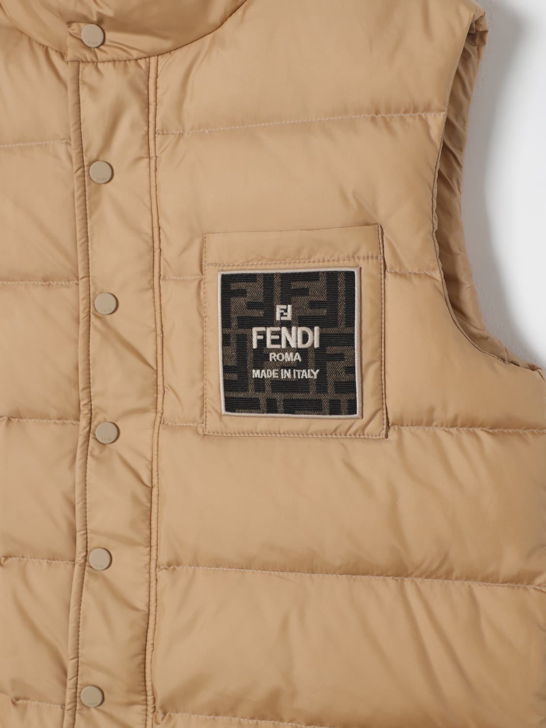 FENDI WAISTCOAT: Jacket kids Fendi Kids, Beige - Img 3