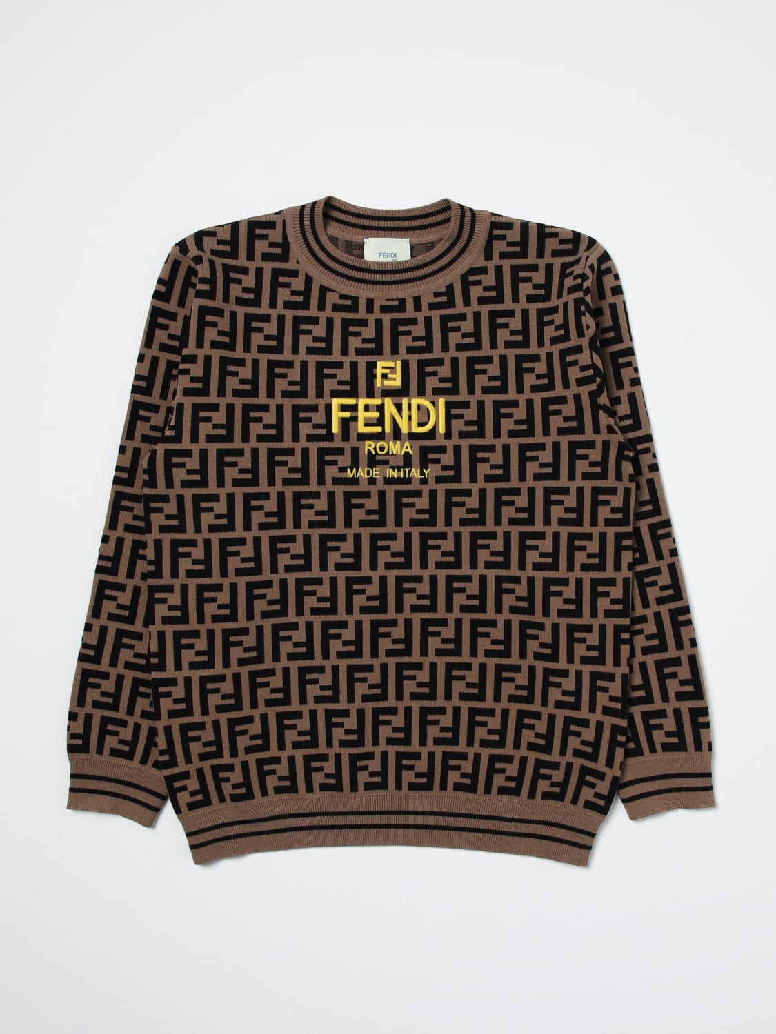 FENDI 스웨터: 스웨터 남아 Fendi Kids, 토바코 - Img 1