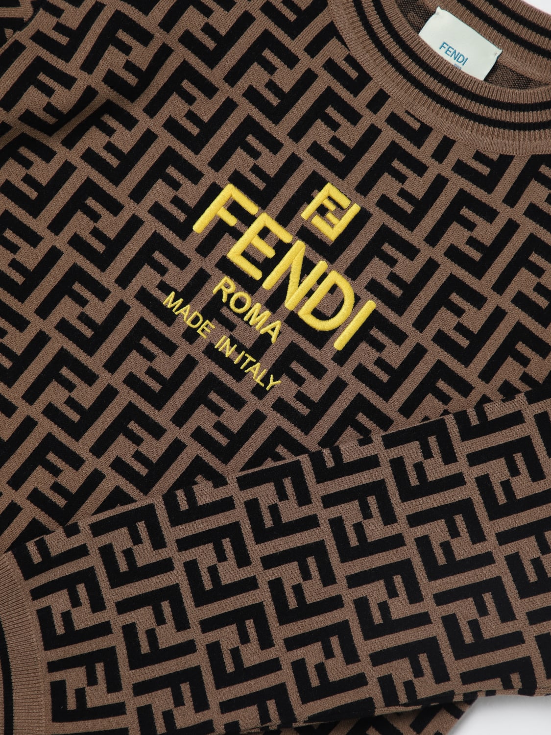 FENDI SWEATER: Sweater kids Fendi Kids, Tobacco - Img 3