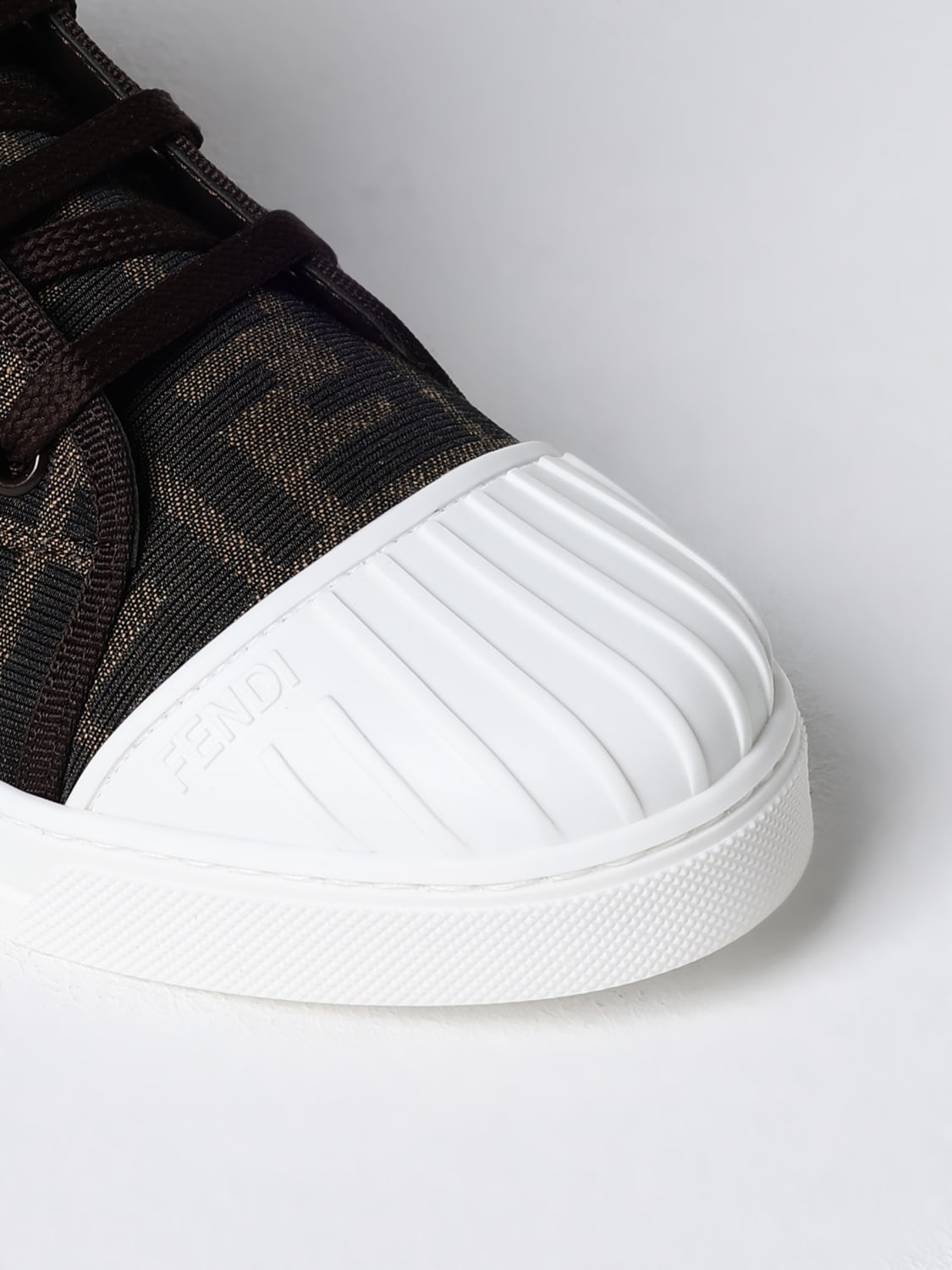 FENDI SNEAKERS: Sneakers FF Fendi Kids in tessuto jacquard , Tabacco - Img 4