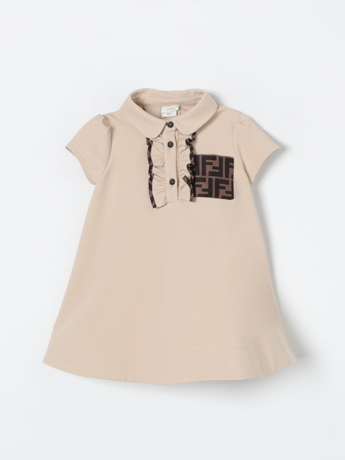 FENDI ROMPER: Romper kids Fendi Kids, Beige - Img 1