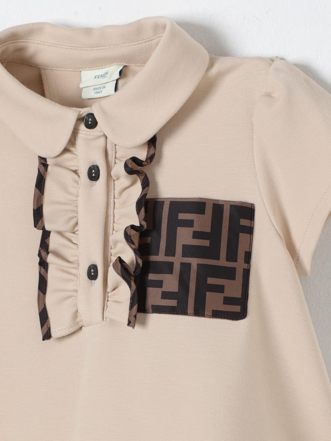 FENDI ROMPER: Romper kids Fendi Kids, Beige - Img 3