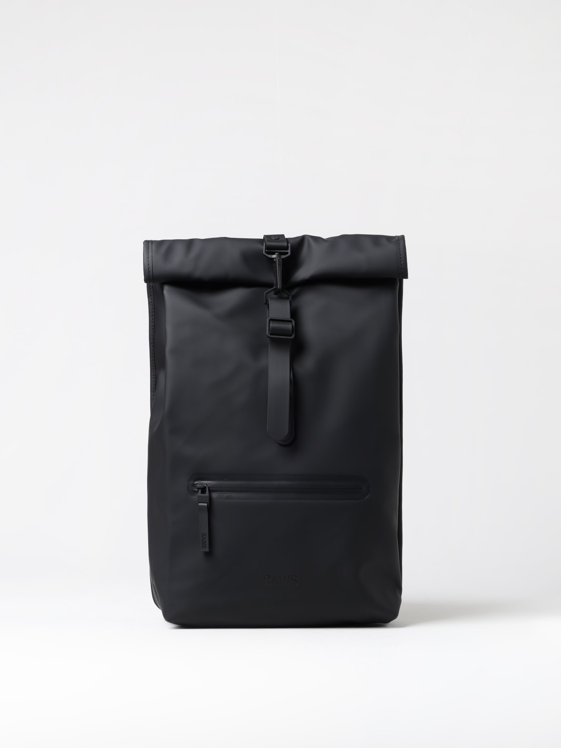 RAINS ZAINO: Zaino Rolltop Rucksack Rains impermeabile in tessuto gommato , Nero - Img 1