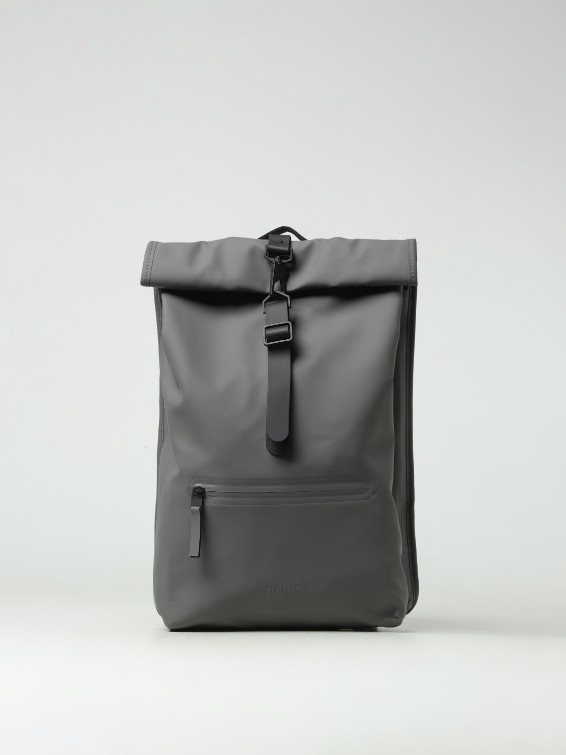 RAINS ZAINO: Zaino Rolltop Rucksack Rains impermeabile in tessuto gommato , Grigio - Img 1